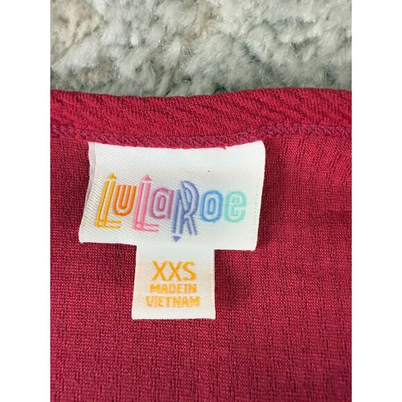 LuLaRoe Size XXS Floral Scoop Neck Stretchy Knee Length Dress Short Sleeve - Picture 7 of 9